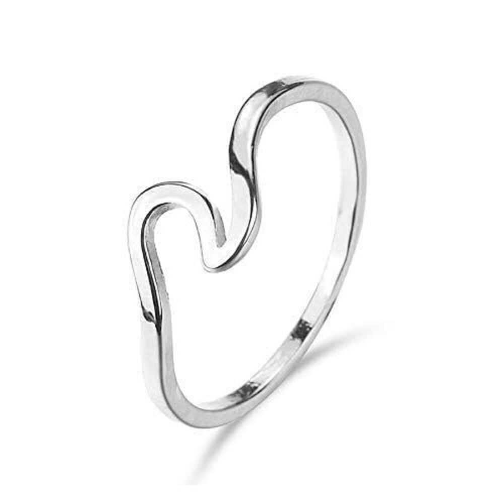 4901 Wave Design 925 Sterling Silver Ring Wave Band Ring Fashion Jewelry